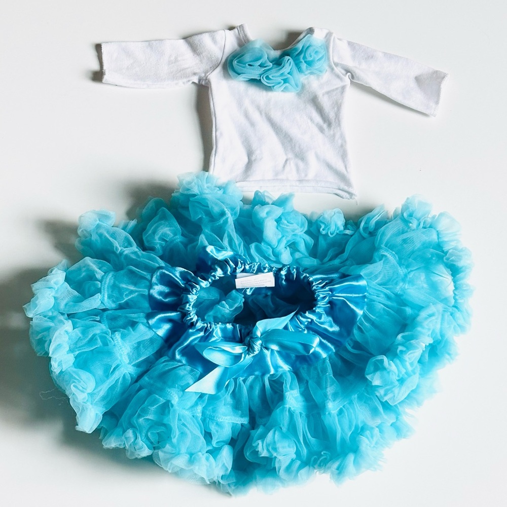 Beautiful 18-inch American Girl Doll Size Tutu with Rosette Top Outfit